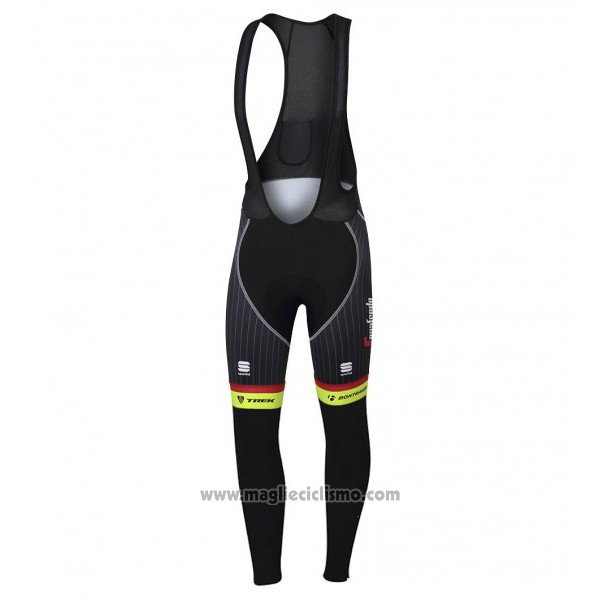 2017 Abbigliamento Ciclismo Trek Segafredo Nero e Giallo Manica Lunga e Salopette